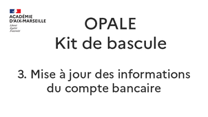 3. Mise à jour des informations du compte bancaire
