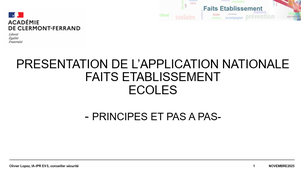 05/12/2025 - Faits établissement écoles - principes et pas à pas