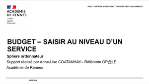 BUDGET - SAISIR AU NIVEAU D'UN SERVICE