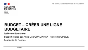 BUDGET - CREER UNE LIGNE BUDGETAIRE