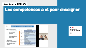 Webinaire - Les compétences à et pour enseigner