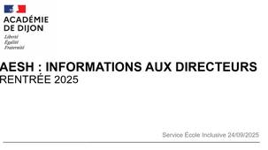 AESH : informations aux directeurs - Rentrée 2025 (Nièvre)