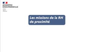Les missions de la RH de proximité