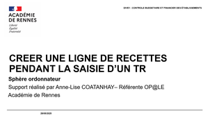 GENERER LIGNE BUDGETAIRE PENDANT SAISIE TR