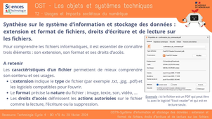 OST1h-Systeme d'information et stockage des donnees : extension et format de fichiers, droits d'écriture et de lecture sur les fichiers