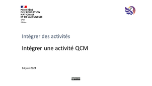 Intégrer une activité QCM