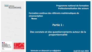 PNF 2022/2023 - RMC - Journée 3 - Des constats et des questionnements autour de la proportionnalité - E. Sander - C. SCHEIBLING-SEVE