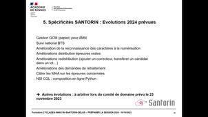Bilan de session 2023 et Evolutions 2024
