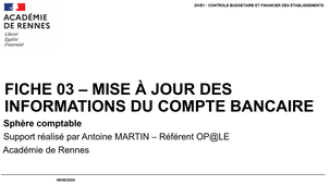 BASCULE / Fiche 03 - Mise à jour des informations du compte bancaire - COMPTA