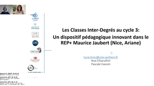 WebiNice : des classes interdegrés au cycle 3, un dispositif pédagogique innovant en REP+