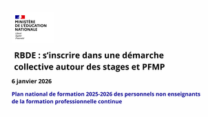 RBDE : s’inscrire dans une démarche collective autour des stages et PFMP