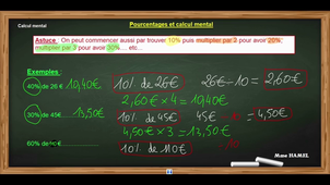 CALCUL MENTAL - Pourcentage 10% puis 20% 30%...