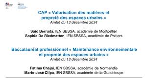 PNF 2024/2025 - Rénovation de la flilière hygiène, propreté et environnement - Webinaire commun aux 5 diplômes