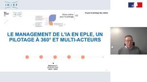 Cycle de mangement IA - Le management de l’IA en EPLE, un pilotage à 360° et multi-acteur