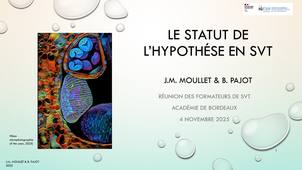 Le statut de l'hypothèse en SVT