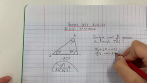 Utiliser la règle sur la somme des angles d'un triangle