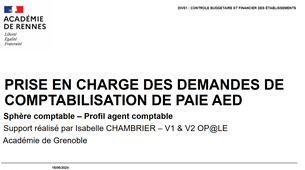 Prendre en charge les demandes de comptabilisation de paie AED - COMPTA