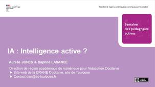 Conference - IA, Intelligence Active ?