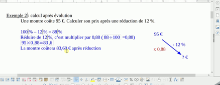 calculer une valeur apres une evolution en pourcentage