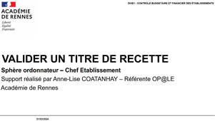 VALIDER UN TITRE DE RECETTE - ORDONNATEUR