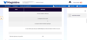 Consulter les résultats du questionnaire de fin de formation