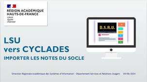LSU vers CYCLADES - notes du Socle-DNB