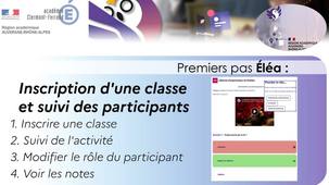 Éléa : Inscription d'une classe et suivi des participants