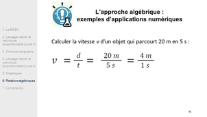 Capsule didactique physique sur la notion de vitesse en cycle 3 et cycle 4 par les académies de Créteil et Versailles.