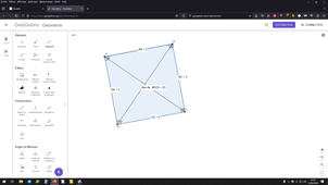 geogebra carré dimensions données aire