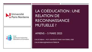 Conférence Chloé Riban Coéducation DSDEN Somme