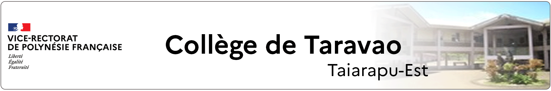 Bannière Polynésie française - Collège de Taravao - Taiarapu-Est