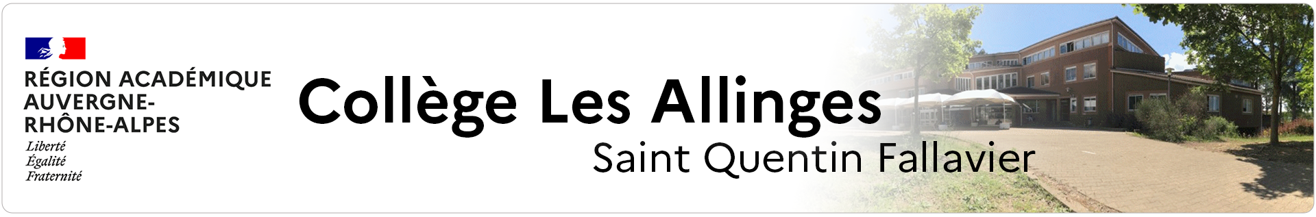 Bannière Auvergne-Rhône-Alpes - Collège Les Allinges - Saint Quentin Fallavier