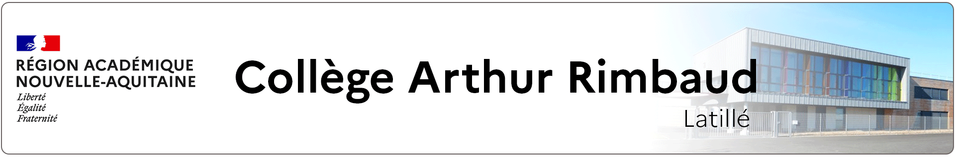 Bannière Nouvelle-Aquitaine - Collège Arthur Rimbaud - Latillé